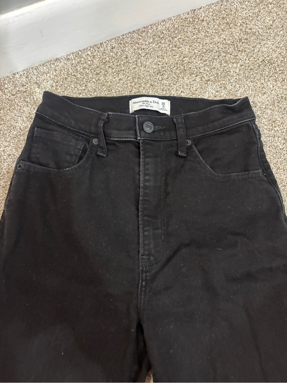 Abercrombie & Fitch Black Curve Love The Ultra High Rise Flare Jean Size 26/2 - Picture 9 of 10
